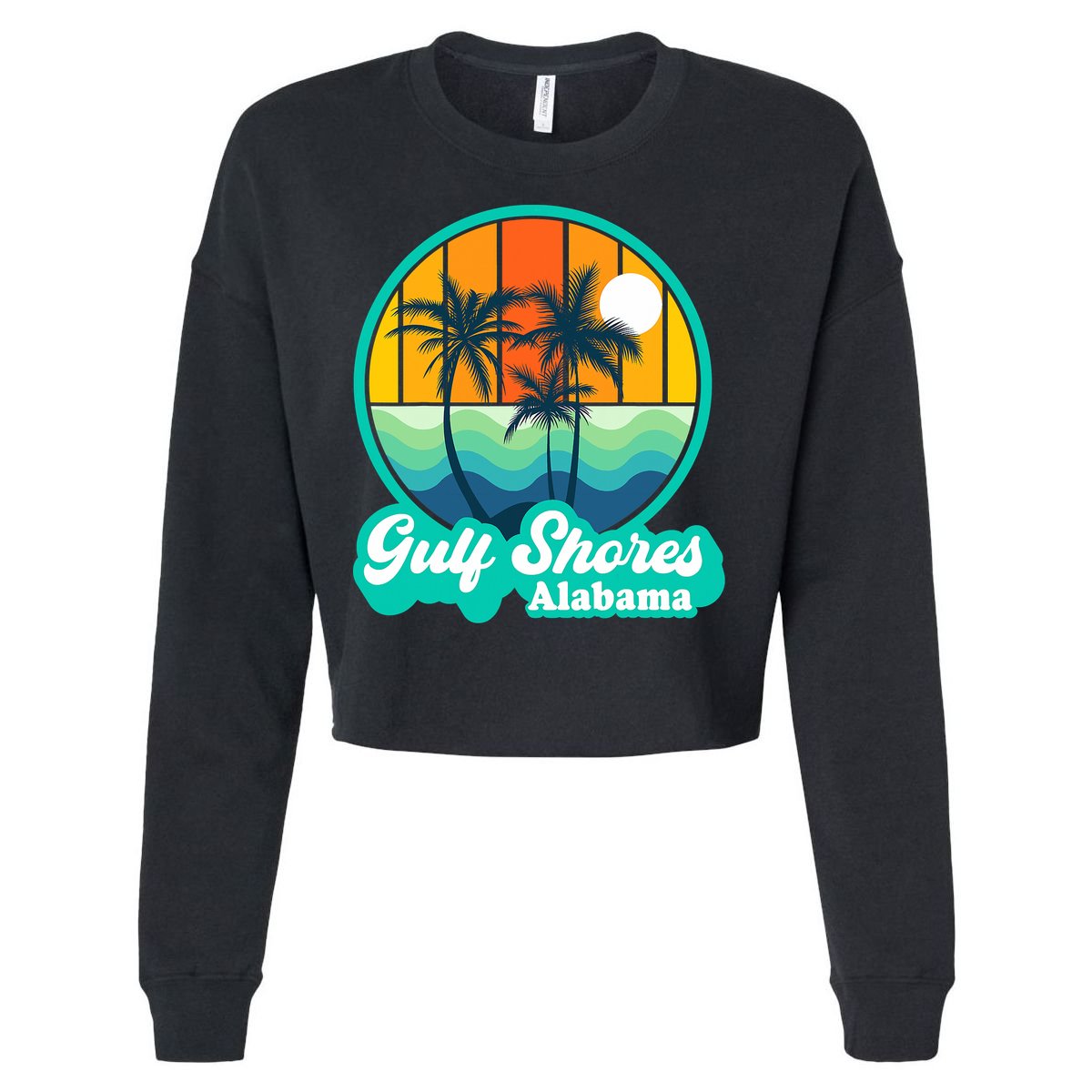 Vintage Gulf Shores Alabama Summer Vacation Beach Souvenirs Cropped Pullover Crew