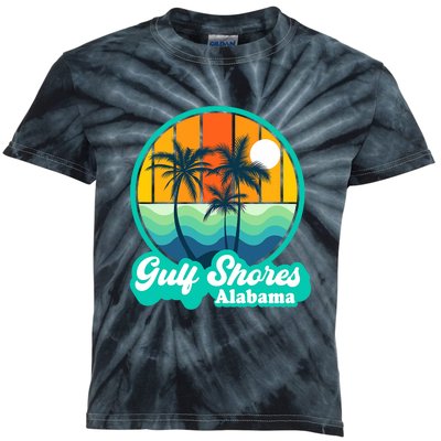 Vintage Gulf Shores Alabama Summer Vacation Beach Souvenirs Kids Tie-Dye T-Shirt