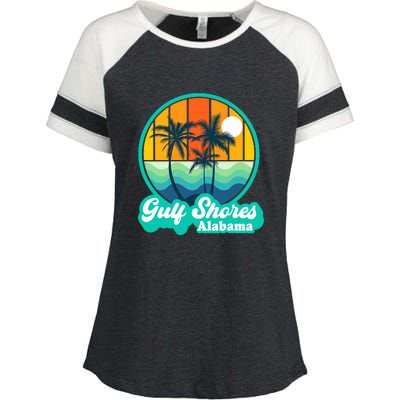 Vintage Gulf Shores Alabama Summer Vacation Beach Souvenirs Enza Ladies Jersey Colorblock Tee