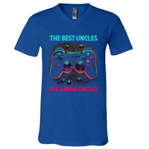 Video Gamer The Best Uncles Are Gamer Uncles Game Controller Gift V-Neck T-Shirt