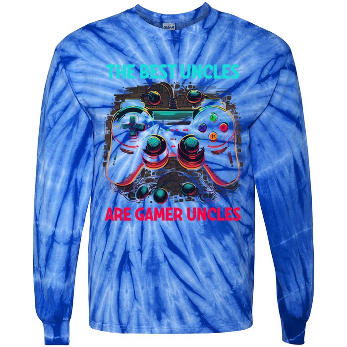 Video Gamer The Best Uncles Are Gamer Uncles Game Controller Gift Tie-Dye Long Sleeve Shirt