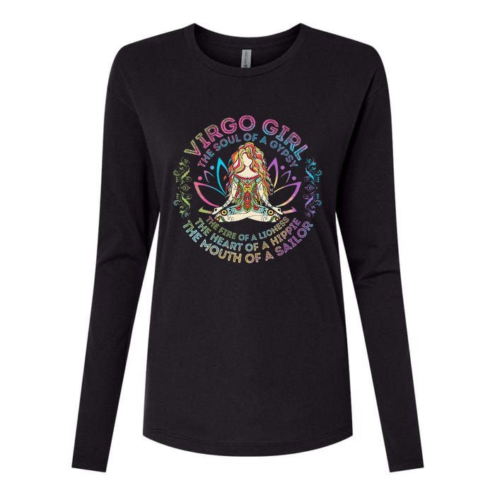 Virgo Girl The Soul Of A Gypsy Birthday Hippie Soul Womens Cotton Relaxed Long Sleeve T-Shirt