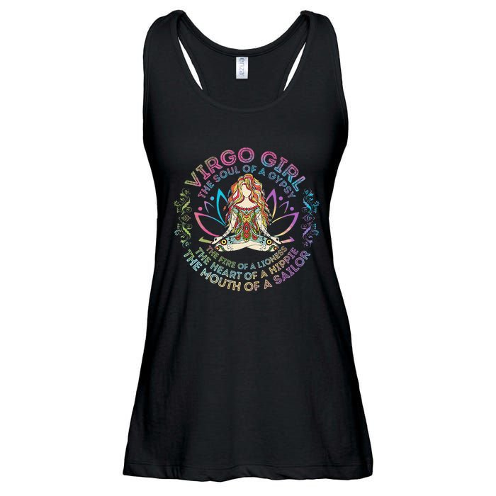 Virgo Girl The Soul Of A Gypsy Birthday Hippie Soul Ladies Essential Flowy Tank