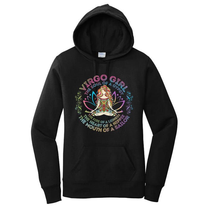 Virgo Girl The Soul Of A Gypsy Birthday Hippie Soul Women's Pullover Hoodie