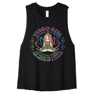 Virgo Girl The Soul Of A Gypsy Birthday Hippie Soul Women's Racerback Cropped Tank