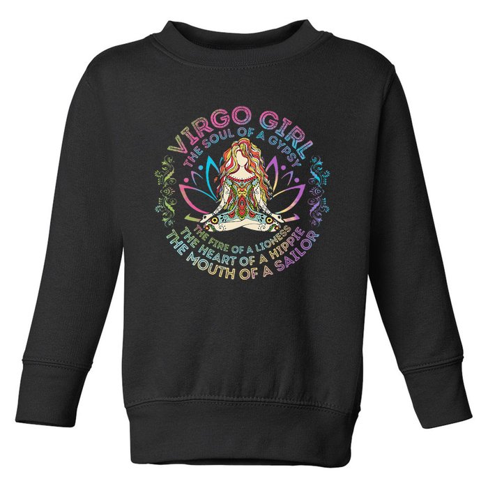 Virgo Girl The Soul Of A Gypsy Birthday Hippie Soul Toddler Sweatshirt