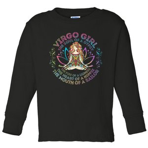 Virgo Girl The Soul Of A Gypsy Birthday Hippie Soul Toddler Long Sleeve Shirt