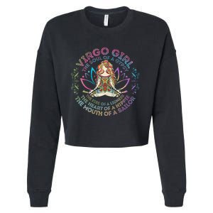 Virgo Girl The Soul Of A Gypsy Birthday Hippie Soul Cropped Pullover Crew