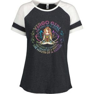 Virgo Girl The Soul Of A Gypsy Birthday Hippie Soul Enza Ladies Jersey Colorblock Tee