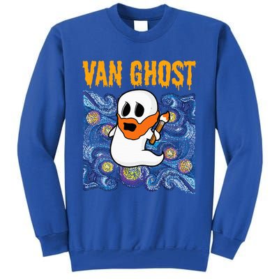 Van Ghost Teacher Halloween Van Gogh Starry Night Tall Sweatshirt