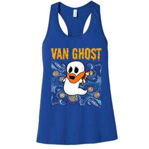 Van Ghost Teacher Halloween Van Gogh Starry Night Women's Racerback Tank