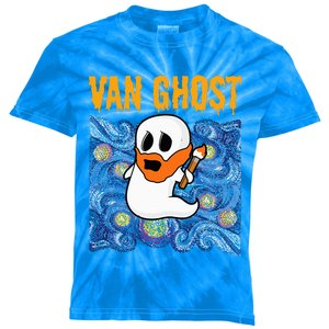 Van Ghost Teacher Halloween Van Gogh Starry Night Kids Tie-Dye T-Shirt