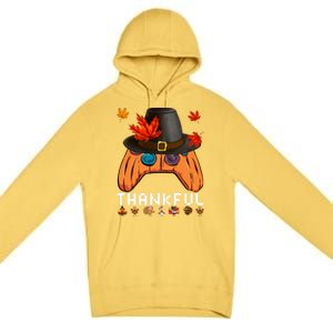 Video Game Thanksgiving Pumpkin Gamer Thankful Autumn Gaming Gift Premium Pullover Hoodie