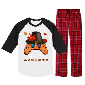 Video Game Thanksgiving Pumpkin Gamer Thankful Autumn Gaming Gift Raglan Sleeve Pajama Set