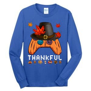 Video Game Thanksgiving Pumpkin Gamer Thankful Autumn Gaming Gift Tall Long Sleeve T-Shirt