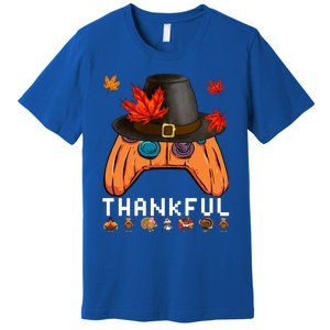 Video Game Thanksgiving Pumpkin Gamer Thankful Autumn Gaming Gift Premium T-Shirt