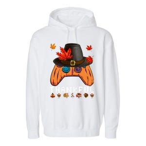 Video Game Thanksgiving Pumpkin Gamer Thankful Autumn Gaming Gift Garment-Dyed Fleece Hoodie