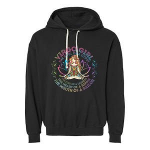 Virgo Girl The Soul Of A Gypsy Birthday Hippie Soul Garment-Dyed Fleece Hoodie