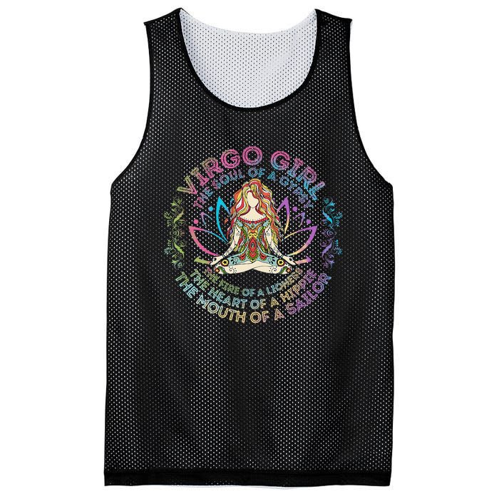 Virgo Girl The Soul Of A Gypsy Birthday Hippie Soul Mesh Reversible Basketball Jersey Tank