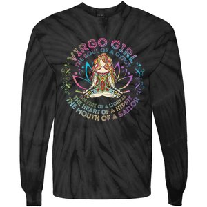 Virgo Girl The Soul Of A Gypsy Birthday Hippie Soul Tie-Dye Long Sleeve Shirt