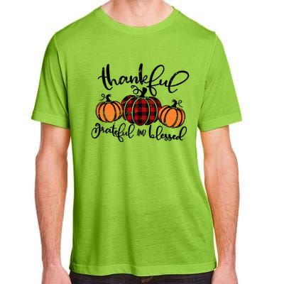 Vintage Grateful Thankful Blessed Pumpkin Fall Thanksgiving Gift Adult ChromaSoft Performance T-Shirt