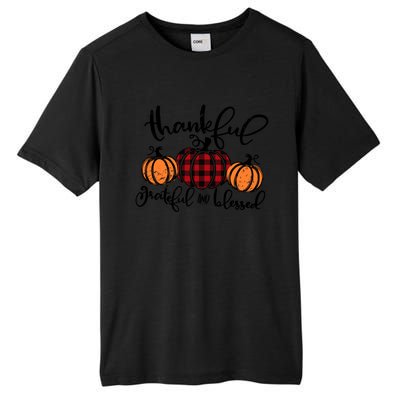 Vintage Grateful Thankful Blessed Pumpkin Fall Thanksgiving Gift Tall Fusion ChromaSoft Performance T-Shirt