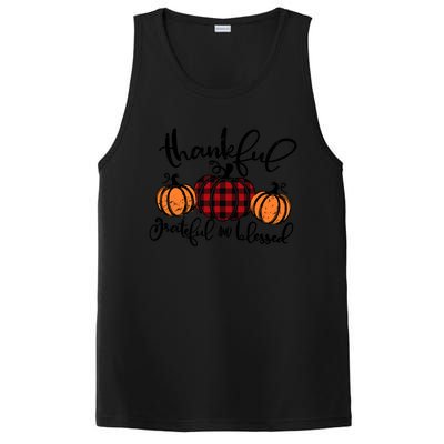 Vintage Grateful Thankful Blessed Pumpkin Fall Thanksgiving Gift PosiCharge Competitor Tank