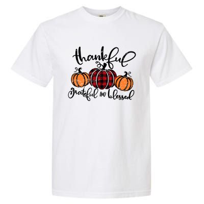 Vintage Grateful Thankful Blessed Pumpkin Fall Thanksgiving Gift Garment-Dyed Heavyweight T-Shirt