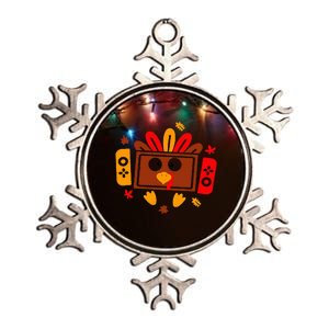 Video Games Thanksgiving Turkey Gamer Gaming Metallic Star Ornament