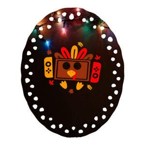 Video Games Thanksgiving Turkey Gamer Gaming Ceramic Oval Ornament