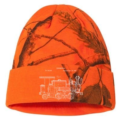 Vintage Gift Train 1886 Locomotive Blueprint Kati Licensed 12" Camo Beanie