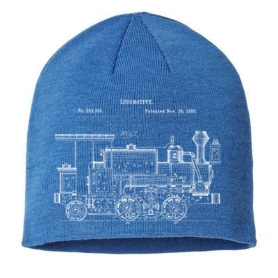 Vintage Gift Train 1886 Locomotive Blueprint Sustainable Beanie