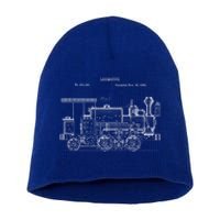 Vintage Gift Train 1886 Locomotive Blueprint Short Acrylic Beanie