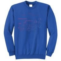 Vintage Gift Train 1886 Locomotive Blueprint Tall Sweatshirt