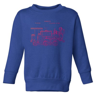 Vintage Gift Train 1886 Locomotive Blueprint Toddler Sweatshirt