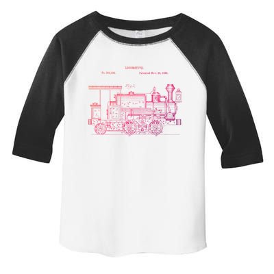 Vintage Gift Train 1886 Locomotive Blueprint Toddler Fine Jersey T-Shirt