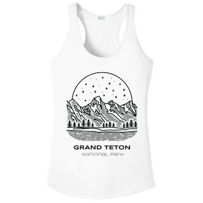 Vintage Grand Teton National Park Hike Ladies PosiCharge Competitor Racerback Tank