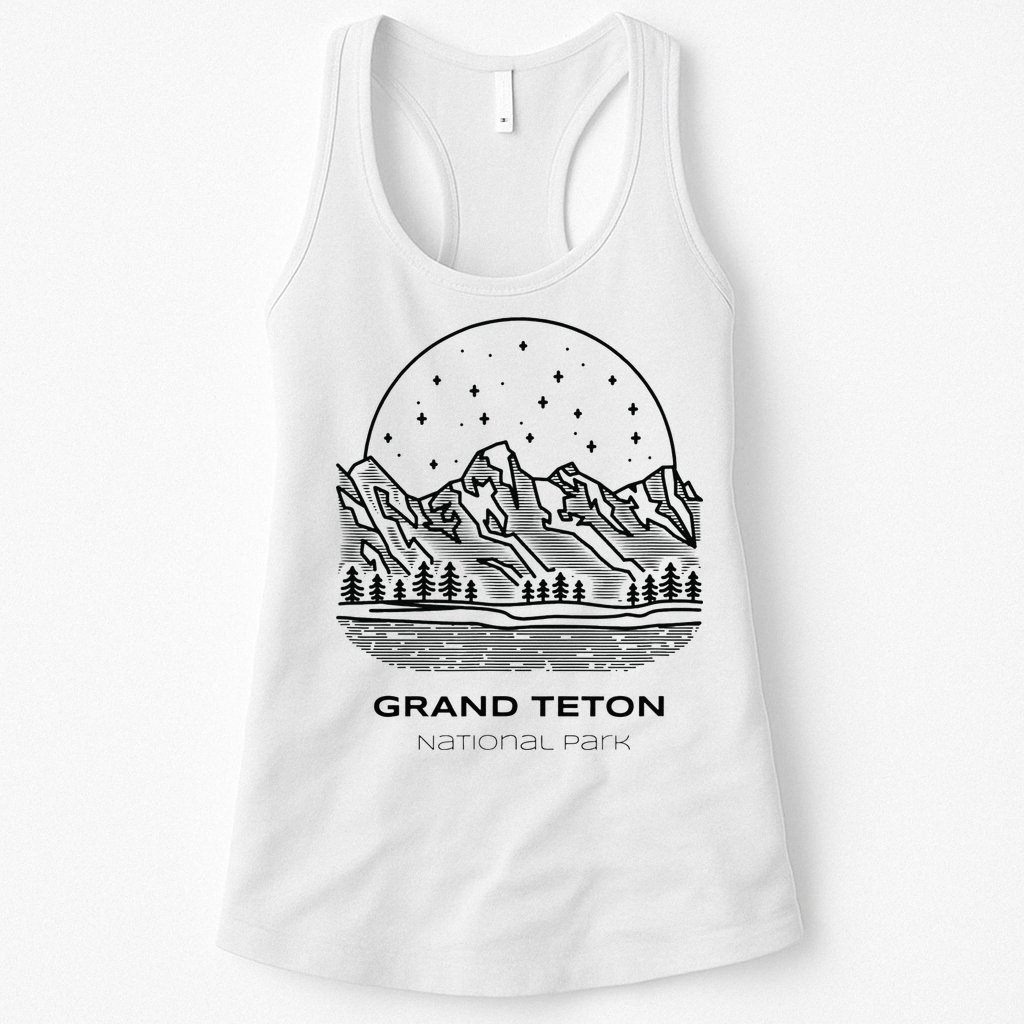 Vintage Grand Teton National Park Hike Womens Tank Top