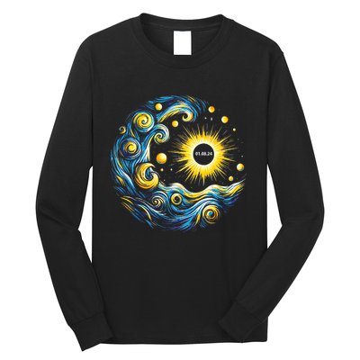 Van Gogh Total Solar Eclipse April 8th 2024 Trending Now Long Sleeve Shirt