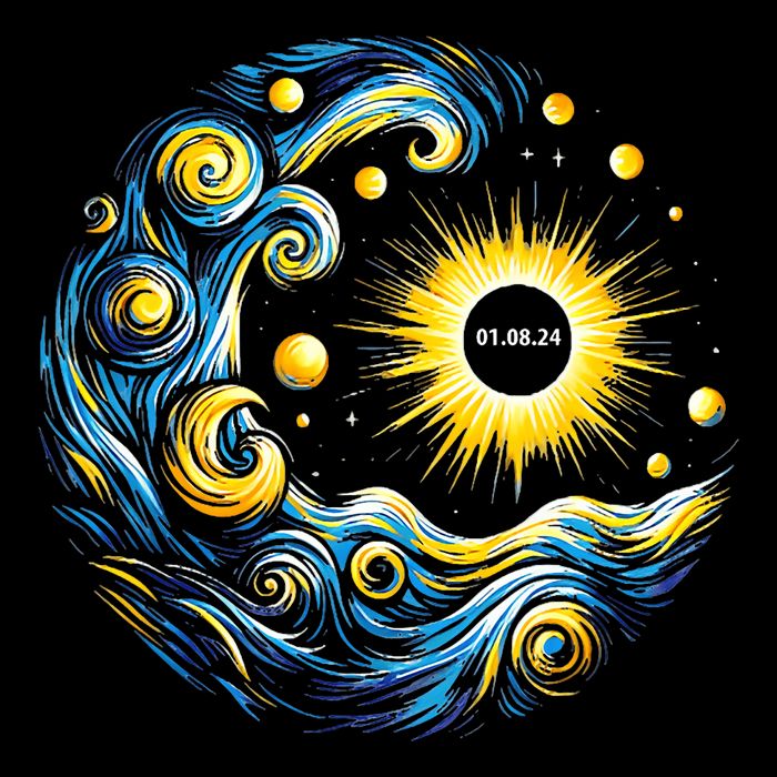 Van Gogh Total Solar Eclipse April 8th 2024 Trending Now Impact Tech Backpack