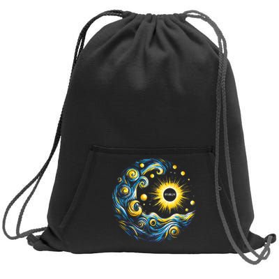 Van Gogh Total Solar Eclipse April 8th 2024 Trending Now Sweatshirt Cinch Pack Bag