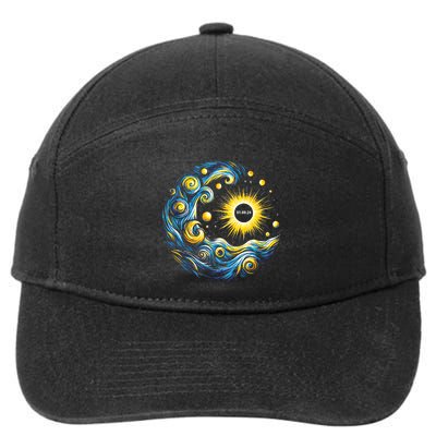 Van Gogh Total Solar Eclipse April 8th 2024 Trending Now 7-Panel Snapback Hat