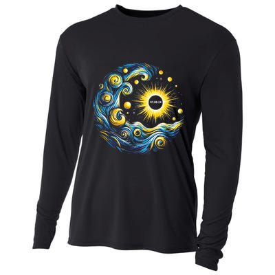 Van Gogh Total Solar Eclipse April 8th 2024 Trending Now Cooling Performance Long Sleeve Crew