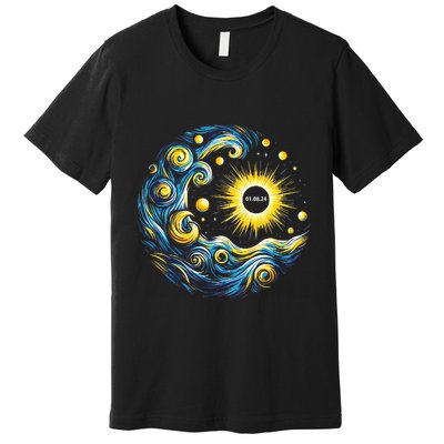Van Gogh Total Solar Eclipse April 8th 2024 Trending Now Premium T-Shirt