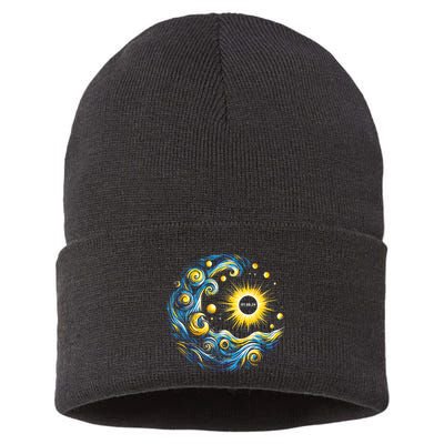 Van Gogh Total Solar Eclipse April 8th 2024 Trending Now Sustainable Knit Beanie