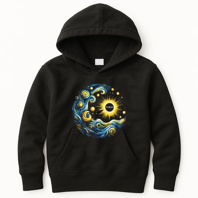 Van Gogh Total Solar Eclipse April 8th 2024 Trending Now Kids Hoodie