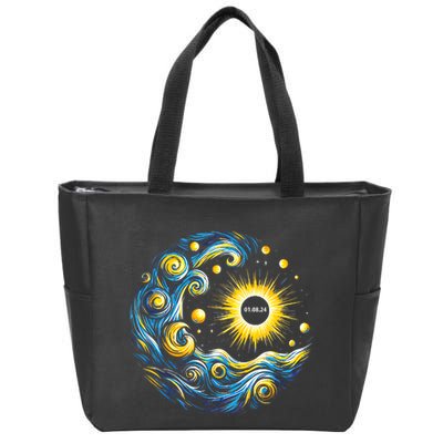 Van Gogh Total Solar Eclipse April 8th 2024 Trending Now Zip Tote Bag