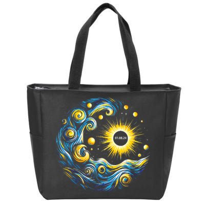 Van Gogh Total Solar Eclipse April 8th 2024 Trending Now Zip Tote Bag