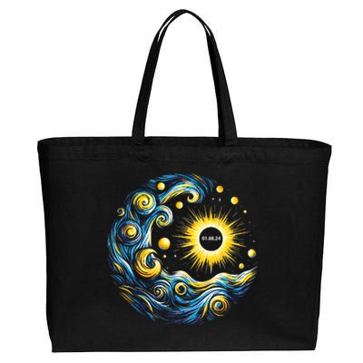 Van Gogh Total Solar Eclipse April 8th 2024 Trending Now Cotton Canvas Jumbo Tote