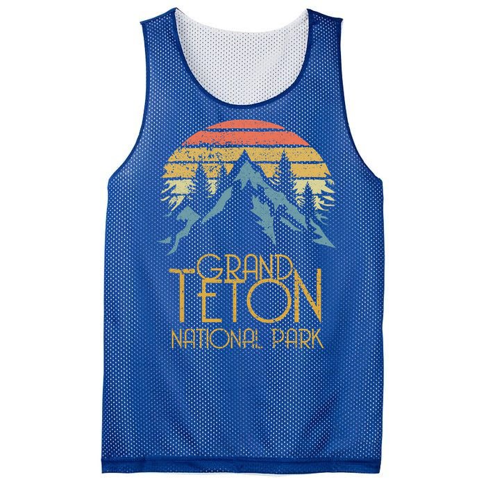 Vintage Grand Teton National Park Wyoming Retro Sweagift Mesh Reversible Basketball Jersey Tank